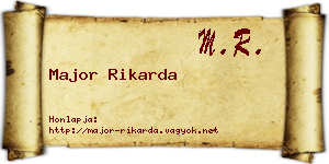 Major Rikarda névjegykártya